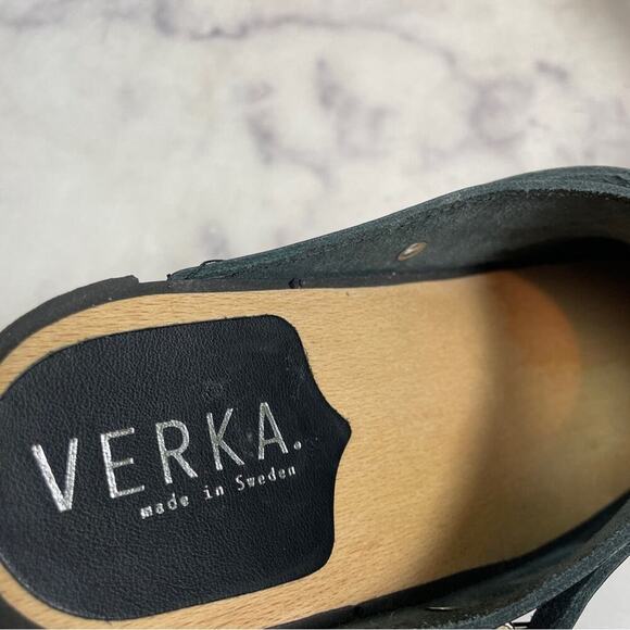 Verka Black Leather Convertible Slingback Clogs Sz 41 - Picture 9 of 11